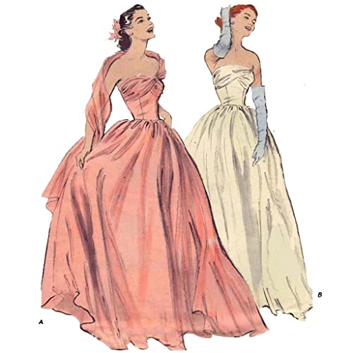 Butterick 1950er Schnittmuster: Ballkleid, Ballkleid, Brautkleid, Brustumfang 81 cm von Générique