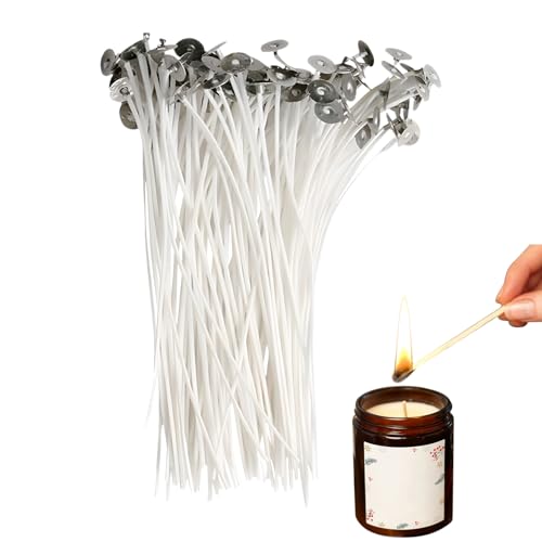 Candle Cotton Wicks – Cotton Wick, Cotton Wicks for Coughles | 100 Stück rauchfreie Kerzendochte, vorgeschockte Kerzendochte, gewebt, rauchfrei, für Kerzen von Générique