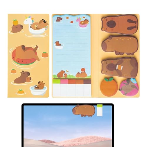 Capybara niedliche Haftnotizen, selbstklebende Notizblöcke, beschreibbare Haftnotizen, Cartoon Capybara – tägliche Erinnerungen, Haftnotizen für Schulbücher und von Générique