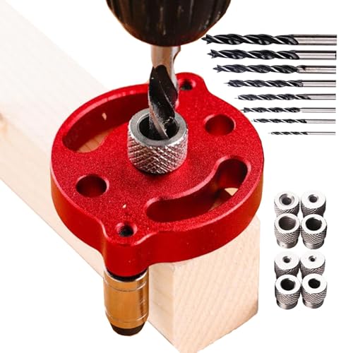 Center Spinner Drill Guide, Aluminum Alloy Hole Drilling Kit, Precision Woodworking Jig, Adjustable Drilling Guide with 6/8/10mm Bushings, Sturdy Hand Tool for Furniture Manufacturing Center Spinner Drill Guide, Aluminum Alloy Hole Drilling Kit, Precision Woodworking Jig, Adjustable Drilling Guide with 6/8/10mm Bushings, Sturdy Hand Tool for Furniture Manufacturing von Générique