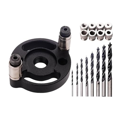 Center Spinner Drill Guide, Aluminum Alloy Hole Drilling Kit, Precision Woodworking Jig, Adjustable Drilling Guide with 6/8/10mm Bushings, Sturdy Hand Tool for Furniture Manufacturing Center Spinner Drill Guide, Aluminum Alloy Hole Drilling Kit, Precision Woodworking Jig, Adjustable Drilling Guide with 6/8/10mm Bushings, Sturdy Hand Tool for Furniture Manufacturing von Générique