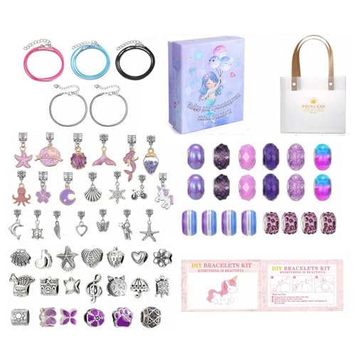 Charm Armband Herstellungs Kit, Charm Armband Kit | Tragbare Armband Herstellung Kit für Schmuck - Puzzle Armband Set, Perlen Handwerk Set, Spielzeug von Générique