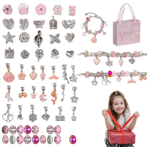 Charm-Armband Herstellungsset für Mädchen, Armbandherstellungs-Set für Mädchen, buntes Schmuck-Set für Perlenherstellung, Halsketten- und Armband-Set von Générique