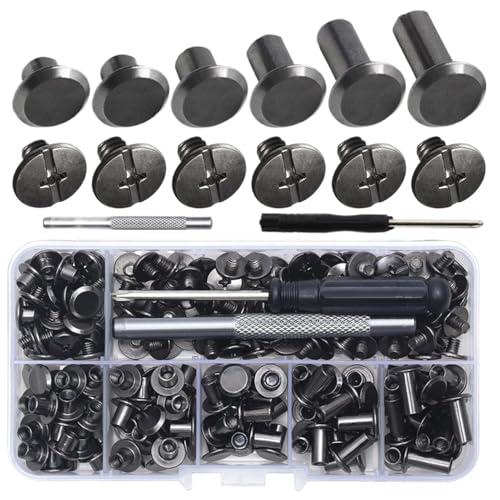 Chicago Screws Leather Nieten, verschiedene Snap Button Kit, 5 x 2,56 x 0,87 Zoll Metallfastener, ideal für handgefertigte Lederarbeiten, Kleidung, Gürtel, Taschen, Jacken, Schuhe, Purse Repair Chicago Screws Leather Nieten, verschiedene Snap Button Kit, 5 x 2,56 x 0,87 Zoll Metallfastener, ideal für handgefertigte Lederarbeiten, Kleidung, Gürtel, Taschen, Jacken, Schuhe, Purse Repair von Générique