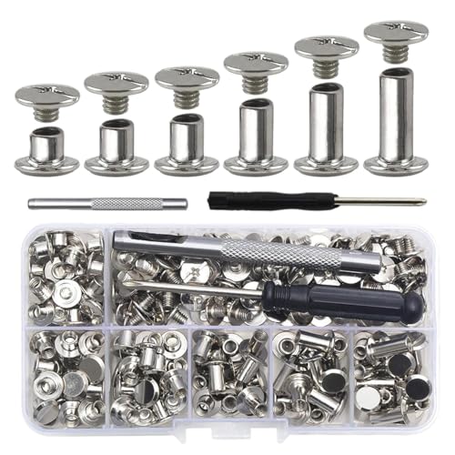 Chicago Screws Leather Nieten, verschiedene Snap Button Kit, 5 x 2,56 x 0,87 Zoll Metallfastener, ideal für handgefertigte Lederarbeiten, Kleidung, Gürtel, Taschen, Jacken, Schuhe, Purse Repair Chicago Screws Leather Nieten, verschiedene Snap Button Kit, 5 x 2,56 x 0,87 Zoll Metallfastener, ideal für handgefertigte Lederarbeiten, Kleidung, Gürtel, Taschen, Jacken, Schuhe, Purse Repair von Générique