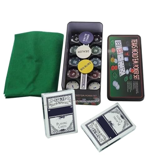 Chips Pokerstarss – Chip aus langlebigem und robustem Kunststoff | Poker- und Blackjack-Spiel tragbar mit Filzmatte | Poker Matt Carry Case für Zuhause, Reiseabende, Camping von Générique