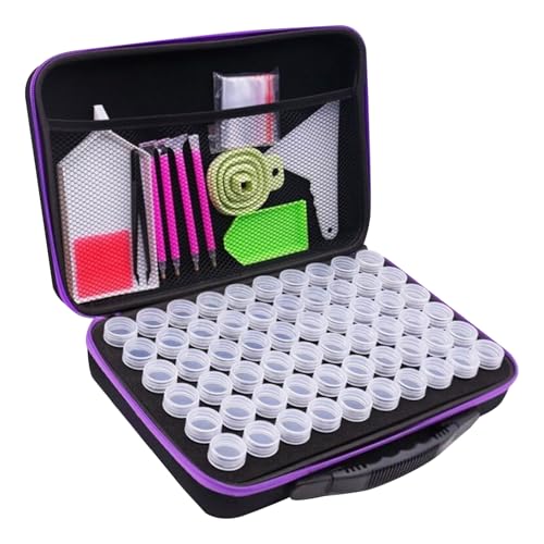 Contasseur 60 Slots Perlen Aufbewahrung – Tragbare Perlen-Kunstbox, Organizer für Schraubdeckel | Bastelhalter mit 60 Gittern für die Dekoration von Perlennägeln, langlebiges Etui, leicht von Générique