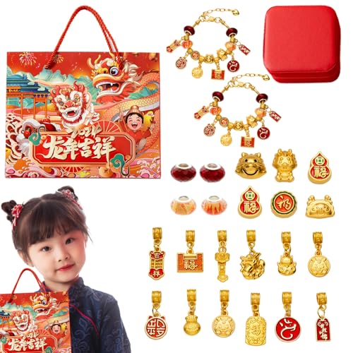 Count Calendar Advent Armband – Set zur Herstellung von Charme | Schmuckkalender, chinesische Neujahrsgeschenke, Basteln für Mädchen von Générique