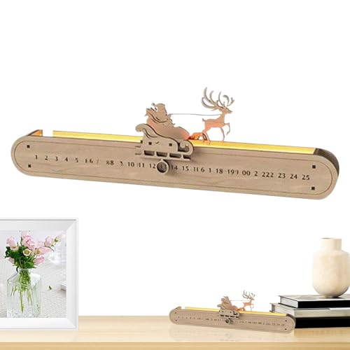 Countdown Calendar Weihnachts-Holz Feiertagsholz für Weihnachten 2025 Schlitten Design mit Hirsch-Herzstück Festliche Tischdekoration Niedrigteiche Geschenkbox Countdown Calendar Weihnachts-Holz Feiertagsholz für Weihnachten 2025 Schlitten Design mit Hirsch-Herzstück Festliche Tischdekoration Niedrigteiche Geschenkbox von Générique