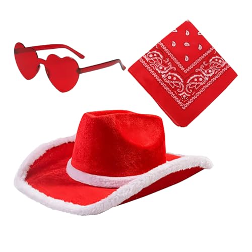 Cowboyhüte für Weihnachten, Cowboyhut, Cowboyhut für Weihnachten | Western-Partyhüte – 3 x Cowgirl-Hut, Vintage-Bandana-Brille in Herzform, Weihnachtsfeier, verstellbar Cowboyhüte für Weihnachten, Cowboyhut, Cowboyhut für Weihnachten | Western-Partyhüte – 3 x Cowgirl-Hut, Vintage-Bandana-Brille in Herzform, Weihnachtsfeier, verstellbar von Générique