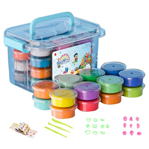 Craft Clay – Farbiges Modelliermaterial, Ton-Set, Spielzeug für | 24 Farben der Tonskulptur mit lustigen Formen, weicher und weicher Modelliermasse für kreatives Spielen von Générique