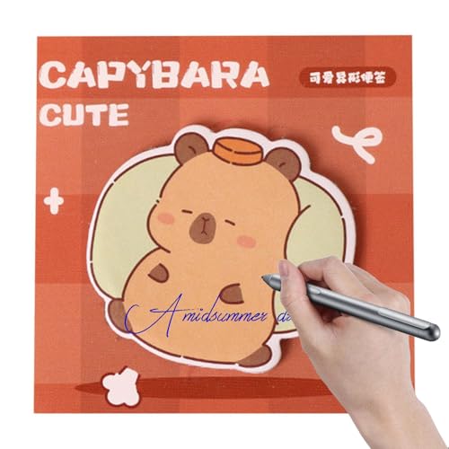 Cute Sticky Notes, 30 Blatt entfernbare Notizblöcke, Notizpads für Reminders, Cartoon Animal Capybara Sticky Notes, Klassenzimmer Supplies, Schulbedarf für Studenten von Générique