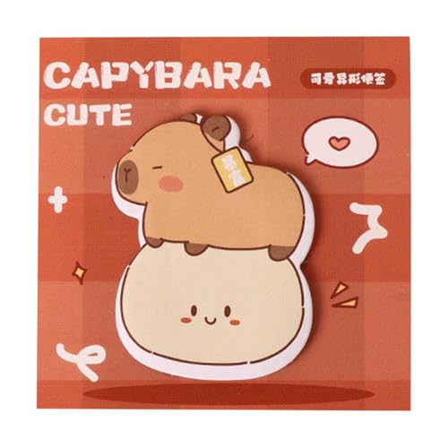 Cute Sticky Notes, 30 Blatt entfernbare Notizblöcke, Notizpads für Reminders, Cartoon Animal Capybara Sticky Notes, Klassenzimmer Supplies, Schulbedarf für Studenten von Générique