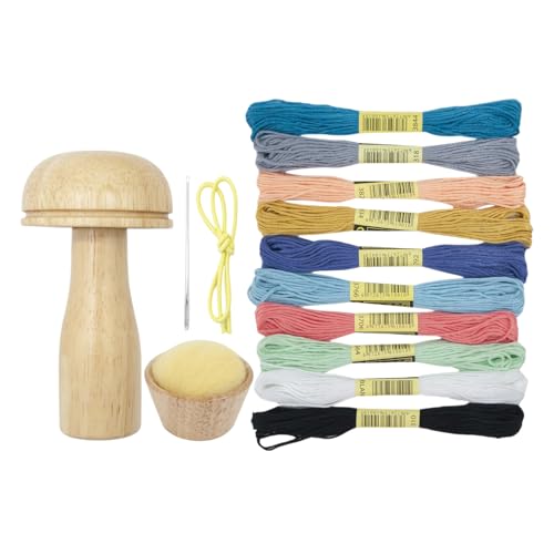 Darner Reparatur-Set aus Holz mit elastischem Gurt – komplettes Reparatur-Set mit Wagennadeln, buntem Garn, Transporttasche | geeignet zum Reparieren von Socken, Pullovern, Hosen, ideal Darner Reparatur-Set aus Holz mit elastischem Gurt – komplettes Reparatur-Set mit Wagennadeln, buntem Garn, Transporttasche | geeignet zum Reparieren von Socken, Pullovern, Hosen, ideal von Générique