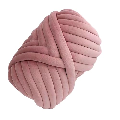 Dicke Wolle Handstricken 500g sperrige Wolle zum Armstricken Decken, Dekokissen, Körbe, Tiernester (05# Bean Paste Pink) von Générique