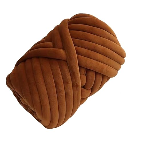 Dicke Wolle zum Handstricken 500g sperrige Wolle zum Armstricken Decken, Dekokissen, Körbe, Tiernester (03# Caramel) von Générique