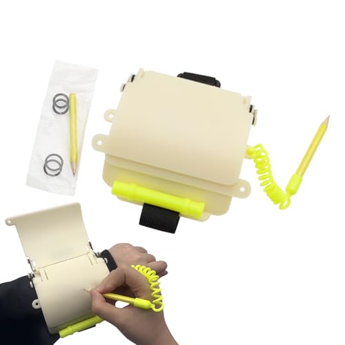 Diving Writing Slate, Glow-In-The-Dark Wristboard, Waterproof Underwater Notepad, Durable ABS Nylon Build, Secure Strap & Attached Pencil, Ideal for Freedivers, 5,2 x 4,84 Zoll von Générique