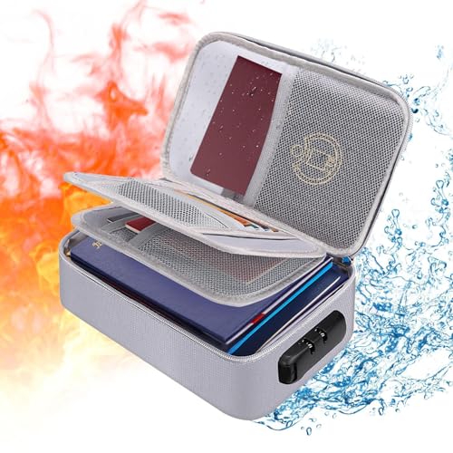 Dokument Safe Box – Wasserdichte Box, , große Dateibox mit Verriegelung | Verbesserte Isolierte Feuerschutzdateispeicherung für wichtige Dokumente, Pässe, etc von Générique