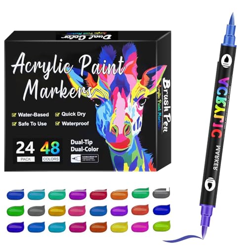 Doppelseitige Marker – Acrylmarker, Skizzenstifte | Doppel-Tipp-Kunstmarker für Erwachsene und Erwachsene, Mal- und Zeichenwerkzeuge für Künstler, geliefert von Générique