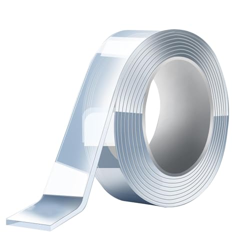 Doppelseitiges Klebeband, doppelseitig, robust, abnehmbar, wiederverwendbar, abwaschbar, hinterlässt keine Spuren, multifunktional, doppelseitig, rutschfest, für Glas, Kunststoff von Générique