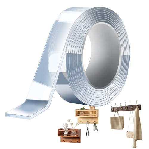 Doppelseitiges Klebeband – doppelseitiges Klebeband | Rolle transparentes Klebeband, robust, zuschneidbar, abnehmbar, Zubehör aus Holz und Keramik von Générique