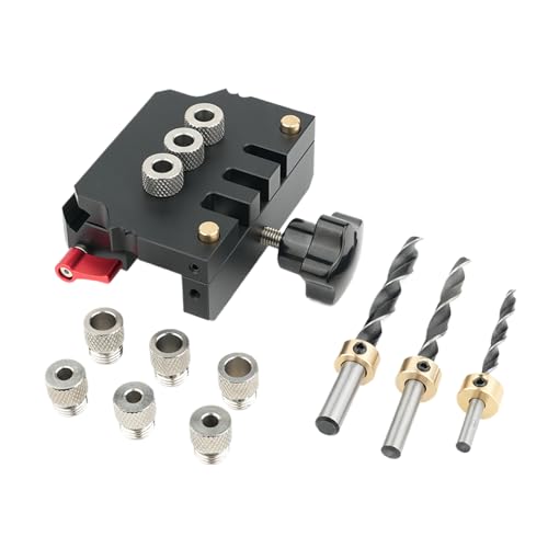 Drill Jig - Doweling Jig Kit | Doweling Jig | Adjustable Doweling Jig Kit, Woodworking Tool, Drill Jig For Straight Holes, Complete Doweling Jig Kit, Drilling Guide Power Tool, Handheld Dowel Jig Drill Jig - Doweling Jig Kit | Doweling Jig | Adjustable Doweling Jig Kit, Woodworking Tool, Drill Jig For Straight Holes, Complete Doweling Jig Kit, Drilling Guide Power Tool, Handheld Dowel Jig von Générique