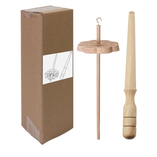 Drop Spindle, Top Whorl Yarn Spinner Wheel, Handmade Wooden Craft Tool, Smooth Design, leicht und langlebig, 25,4 cm natürliches Holz, für Weaving Knitting Häkeln Hobby von Générique