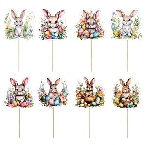 Easter Bunny Cupcake Toppers, niedliche, bunte Lebensmittelspitzen, 8 Stile, niedliche Hasen-Dekorationen, 1,97 x 1,93 Zoll, wiederverwendbar, festliches Partyzubehör für Ostern, Geburtstage, Easter Bunny Cupcake Toppers, niedliche, bunte Lebensmittelspitzen, 8 Stile, niedliche Hasen-Dekorationen, 1,97 x 1,93 Zoll, wiederverwendbar, festliches Partyzubehör für Ostern, Geburtstage, von Générique