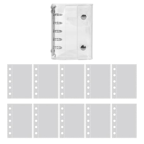 Einband M5, transparent, weich, 5 Ringe mit 10 Seiten, wasserdicht, PVC, für Reisebuch, Journaling, Scrapbooking, Maße: 9,5 x 12,5 cm (geschlossen) von Générique