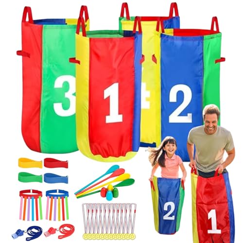Einkaufstaschen aus Jute | Outdoor-Spiel für Rasen, Partyzubehör, Eier- und Löffelspiel für Erwachsene, Garten, Familienfeier von Générique