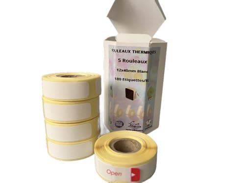 Etikettenband P15/D30/Q30, 12 x 40 mm, selbstklebende Etiketten, Polypropylen, Thermo, 5 Stück von Générique
