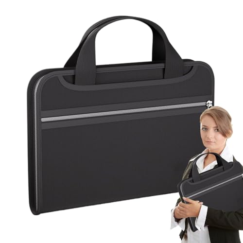 Expanding File Folder, Aufbewahrungsbeutel, 3 x 22,61 x 3 Zoll Multi-Pocket Dokumentenhalter, wasserdicht und feuerfest, sichere Hülle, wichtiges Papier für Zuhause, Büro von Générique