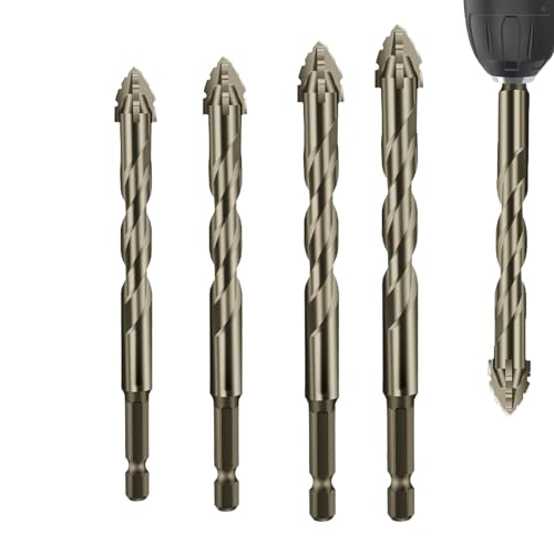 Exzenterbohrer-Set | Spiralbohrer-Set mit vier exzentrischen Schneiden, hohe Härte, für Beton, Zement, Fliesen, Metall, Holz von Générique
