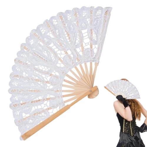 Fächer aus Spitze, Handfächer | Faltbare Tanzfächer für Hochzeit, Kirche, Dekoration, Hitzewallungen, Tanz, Show, Party, Geschenk. von Générique