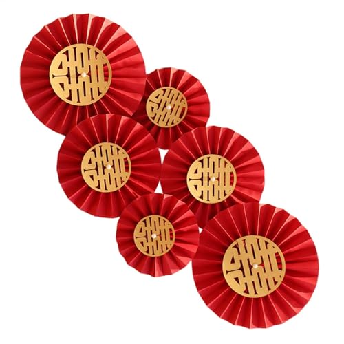 Fächerblumen aus rotem Papier – 6 x Set Papierfächer für Silvesterpartys | Wandblumen aus Papier | Papier-Fanblumendekorationen | Papierfächer Fächerblumen aus rotem Papier – 6 x Set Papierfächer für Silvesterpartys | Wandblumen aus Papier | Papier-Fanblumendekorationen | Papierfächer von Générique