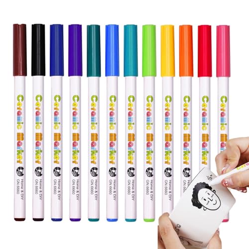 Farbmarker, Glasmarker, Stifte für Acrylfarben, 12 Farben, für Holz, Stein, Stoff, Leinwand, Keramik, Scrapbooking-Zubehör von Générique