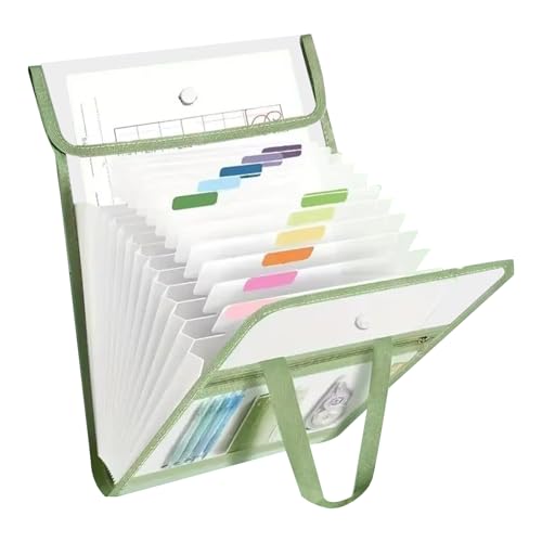 File Tote Bag | Vertikale Aufbewahrungstasche für Dateien – Organizer A4, faltbar, 13 Fächer für Dokumente, Test, Schule, Büro, Reise von Générique