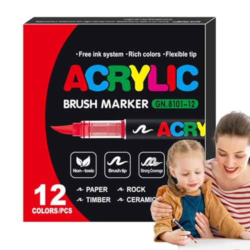 Flüssiger Filzstift mit weichem Kopf, Acrylfarbenmarker | Art Set Zeichnen Marker Stift, Zeichenmarker, kreatives Kunstset, wasserdichter multifunktionaler Marker von Générique