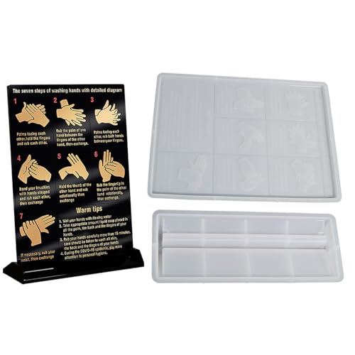 Form zum Waschen der Hände – kreative Silikonform zum Basteln, Anleitung zum Waschen der Hände – Anleitung zum Waschen der Hände, Silikonform für den Eingang und die Küche, chinesische Version und Form zum Waschen der Hände – kreative Silikonform zum Basteln, Anleitung zum Waschen der Hände – Anleitung zum Waschen der Hände, Silikonform für den Eingang und die Küche, chinesische Version und von Générique
