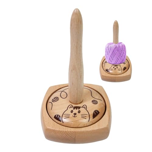 Garnhalter – Spender für den Fadenträger | Spinner aus Holz | Drehbarer Garnspender | Strickballständer | Garnspender zum Häkeln | Kugelgarnhalter glatt von Générique
