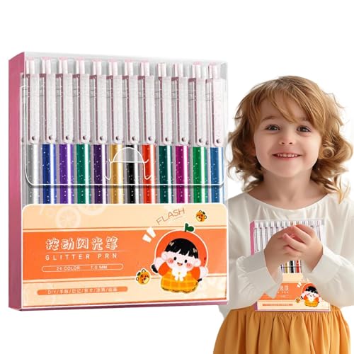 Gel-Glitzer-Stift-Set, feine Gel-Spitze, funkelnd, schmutzabweisend, kein Abwischen, einziehbar, ideal für Studenten, Jugendliche, Erwachsene Gel-Glitzer-Stift-Set, feine Gel-Spitze, funkelnd, schmutzabweisend, kein Abwischen, einziehbar, ideal für Studenten, Jugendliche, Erwachsene von Générique
