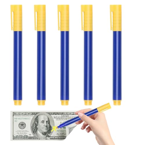 Geldscheinprüfstift, Geldscheinprüfer, 5 Stück, falscher Geldscheinprüfer, Marker, Gelddetektor, Geldscheinprüfer, Geldverlustprävention Geldscheinprüfstift, Geldscheinprüfer, 5 Stück, falscher Geldscheinprüfer, Marker, Gelddetektor, Geldscheinprüfer, Geldverlustprävention von Générique