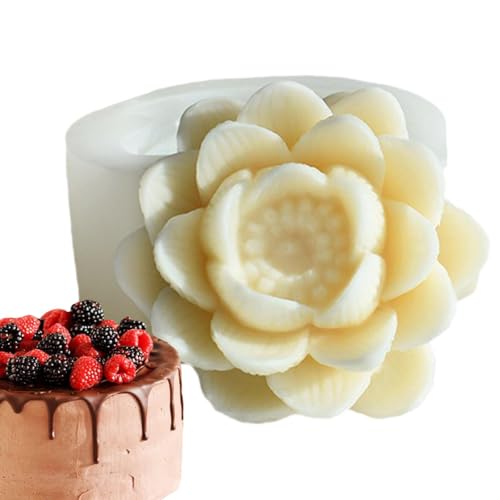 Générique Blumenform, 3D-Silikon-Kerzenform, einfache Freisetzung Blumenform für Kerze, Schokolade, DIY Herstellung zu Hause von Générique