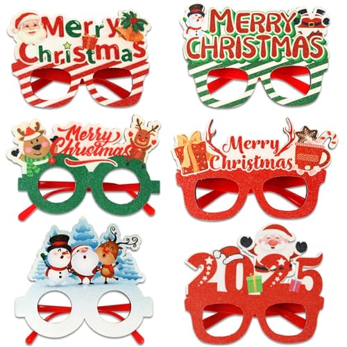 Générique Christmas Glasses Glitter, 2025 Glasses Frame Christmas Glasses, Holiday Costume Eyeglasses, New Year Photo Props Glasses, Fun Party Favors for Holiday Celebrations and Festliche Events Générique Christmas Glasses Glitter, 2025 Glasses Frame Christmas Glasses, Holiday Costume Eyeglasses, New Year Photo Props Glasses, Fun Party Favors for Holiday Celebrations and Festliche Events von Générique