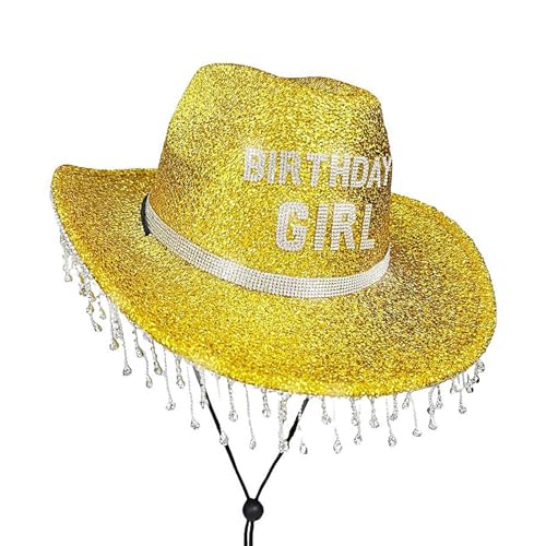 Générique Cowboyhüte für Frauen | Hut für Mädchen Geburtstag Kinder | Caps mit Dekoration Strass für Erwachsene Party Reise Festival Geburtstag von Générique