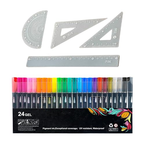 Générique Doppelt linierte Outline-Marker, Squiggles Shimmer Markers Set, 14 x 14 cm (5,55 x 5,31 Zoll) inklusive Ruler, Künstlerzeichnungsstifte für Kunst, Schreiben, Grußkarten und kreative von Générique