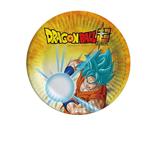 Generique - Dragon Ball Super-Pappteller Kindergeburtstag 8 Stück bunt 18cm von giocoplast