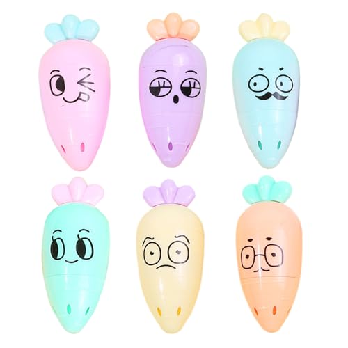 Générique Farbige Highlighters, Pastellfarben, fluoreszierende Marker, 5,9 x 1,3 cm, Chisel Tip, Quick-Dry, Karottenform, Organizing Design für Notizen, Studieren, Schule, Outdoor Verwendung Générique Farbige Highlighters, Pastellfarben, fluoreszierende Marker, 5,9 x 1,3 cm, Chisel Tip, Quick-Dry, Karottenform, Organizing Design für Notizen, Studieren, Schule, Outdoor Verwendung von Générique