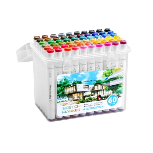 Générique Filzstifte zum Schreiben – 60 x Filzstifte mit doppelter Spitze | ideal für Illustrationen, Skizzen, kreatives Journal und Scrapbooking, feine Spitze und Pinsel, resistent gegen Spuren von Générique