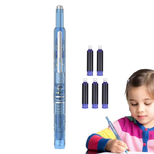 Générique Füllfederhalter | nachfüllbarer Tintenroller mit 5 Patronen – feine Spitze 0,38 mm, ideal für Notizen, Skizzen und Kalligraphie, Bürobedarf von Générique